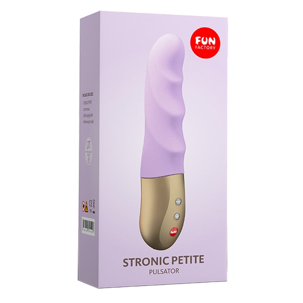 Pulsator Mini FUN FACTORY Stronic Petite (Lila Pastel) - Jucarie Sexuala Mica si Puternica cu Functie de Impuls, Lovituri si Pulsatii Hands-Free - Silicon Medical Prietenos cu Pielea, Fabricat in Germania