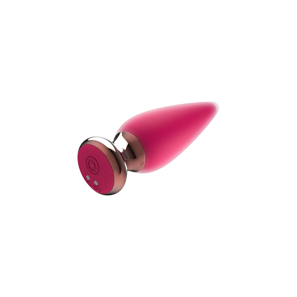 Dop Anal Vibrant ToyJoy Buttocks the Charming - Fucsia, 12 cm - 3 Viteze, 7 Functii Vibratii controlate prin Telecomanda Wireless - Reincarcabil, Rezistent la Apa IPX7