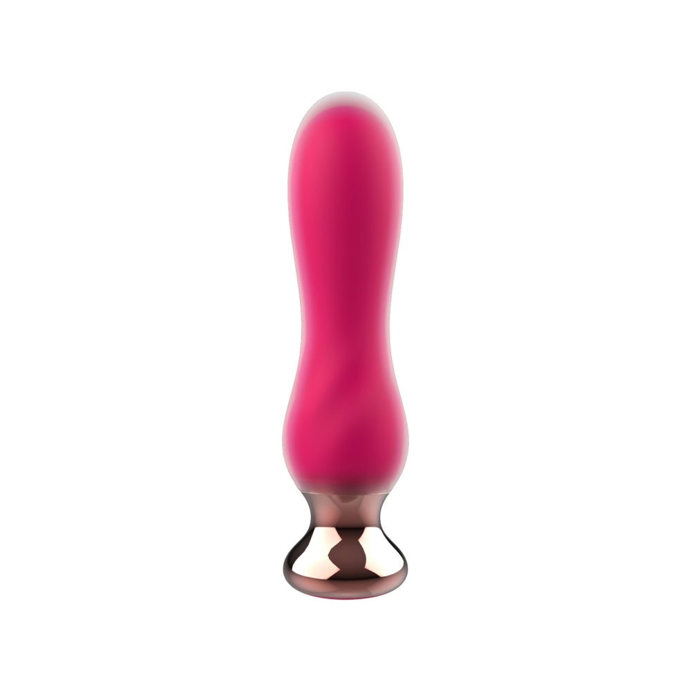 Dop Anal Vibrant ToyJoy Buttocks the Elegant - Fucsia, 13 cm - 3 Viteze, 7 Functii Vibratii controlate prin Telecomanda Wireless - Reincarcabil, Rezistent la Apa IPX7