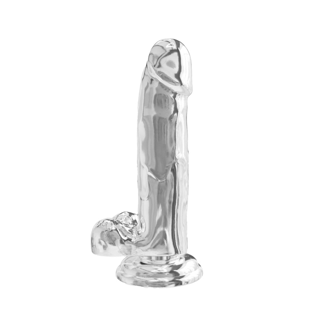 Dildo Realistic ToyJoy Get Real Transparent 18 cm - material TPE non-aderent si usor de curatat - baza cu ventuza puternica, perfect pentru momente intime si jocuri creative in cuplu