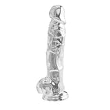 Dildo Realistic ToyJoy Get Real Transparent 22.5 cm - material TPE non-aderent si usor de curatat - baza cu ventuza puternica, perfect pentru momente intime si jocuri creative in cuplu