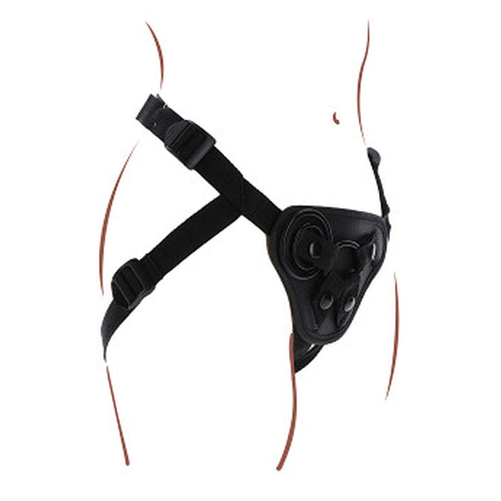 Curea Strap-On ToyJoy Get Real - ham de calitate premium, perna frontala captusita cu curele reglabile - Include 3 inele din silicon pentru compatibilitate versatila cu dildo-ul preferat
