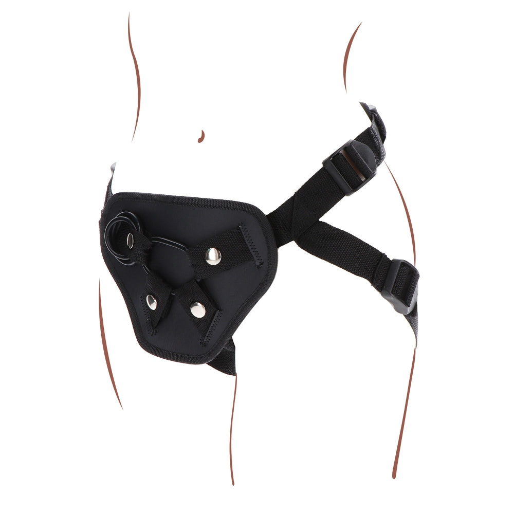 Curea Strap-on ToyJoy Get Real Full Cover Deluxe - captuseara frontala moale pentru confort - Include 3 inele pentru copatibilitate variata cu dildo-uri - Buzunar interior pentru bullet vibrator