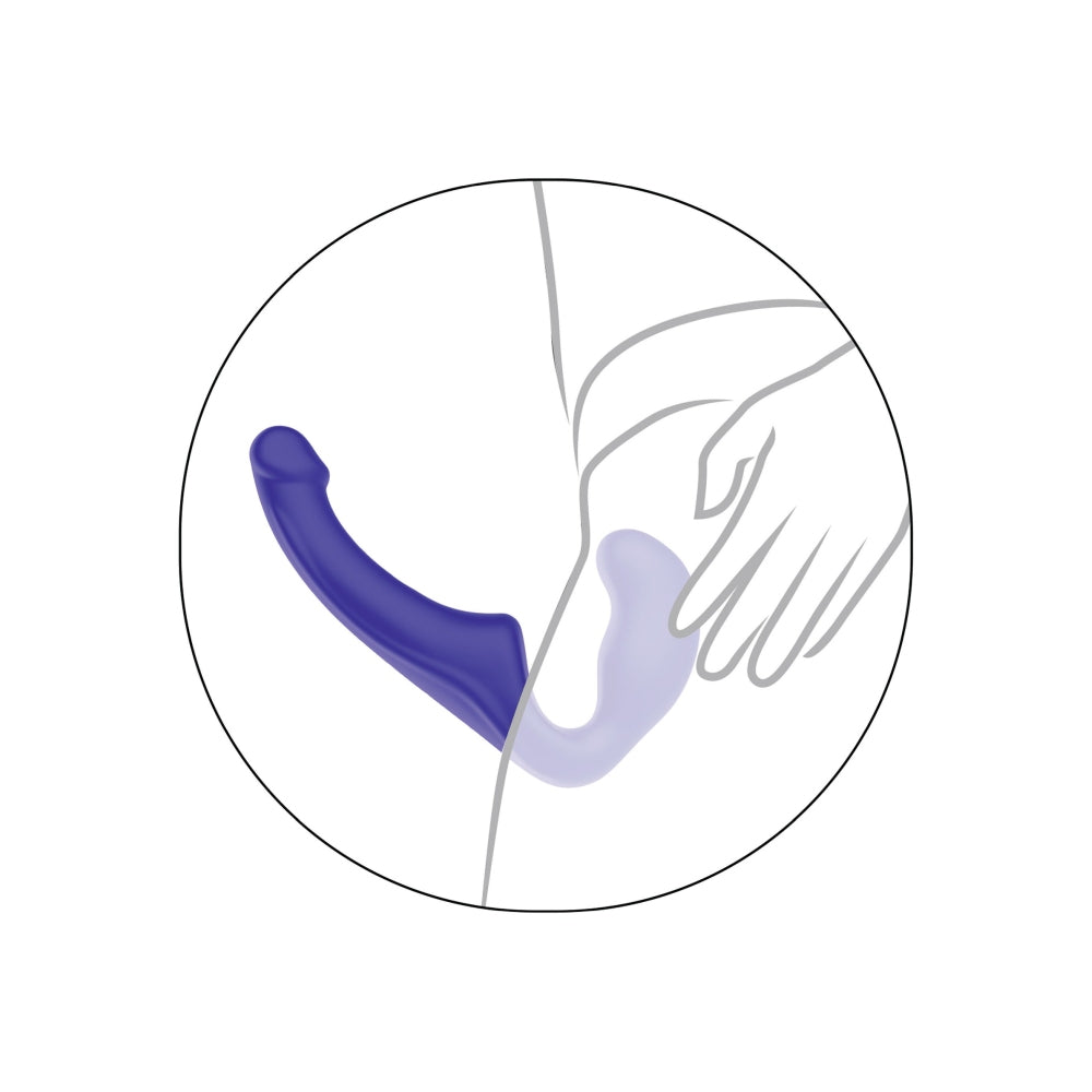 Strapless Strap-on ToyJoy Bend Over Boyfriend Silicon - Mov, 23 cm - Dildo strap-on versatil pentru placere in cuplu - Design flexibil pentru confort si stimulare intensa pentru ambii parteneri