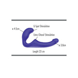 Strapless Strap-on ToyJoy Bend Over Boyfriend Silicon - Mov, 23 cm - Dildo strap-on versatil pentru placere in cuplu - Design flexibil pentru confort si stimulare intensa pentru ambii parteneri