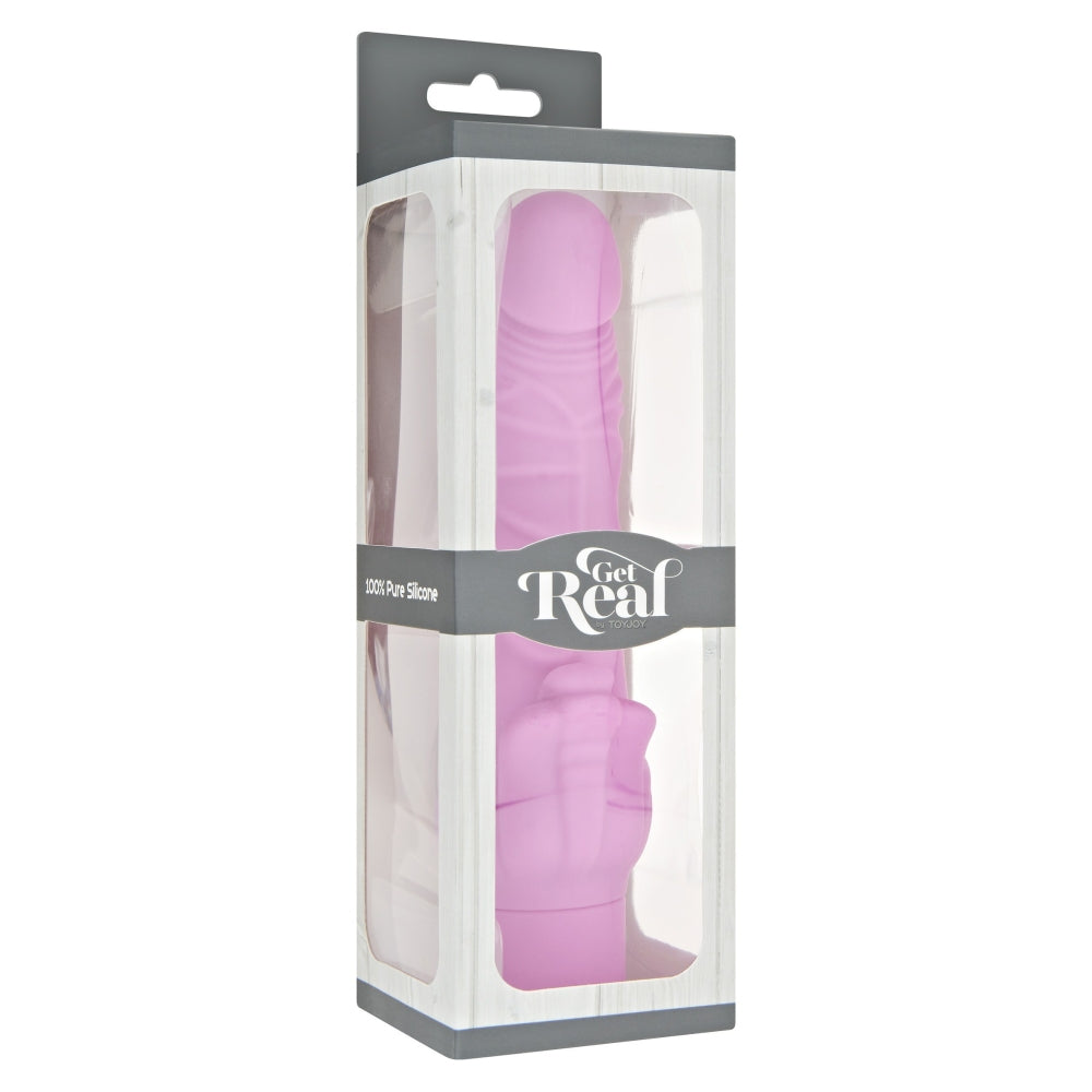 Vibrator Realistic ToyJoy Clasic Stim - Roz, 22.1 cm - Stimulator Clitoridian - 7 Moduri Vibratii, reglabile prin baza twist-cap - fabricat din silicon fin si catifelat, rezistent la apa