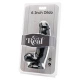 Dildo ToyJoy Get Real cu Testicule - 15 cm, Negru - baza cu ventuza puternica compatibila cu curele strap-on - fabricat din PVC fara ftalati - design realist cu detalii anatomice