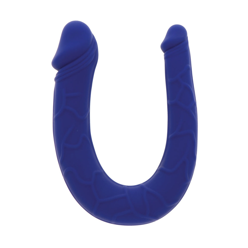 Dildo Dublu Mini Realist ToyJoy Get Real - Albastru, 30 cm - design realist in forma de U pentru dubla penetrare - dimensiuni compacte perfect pentru incepatori