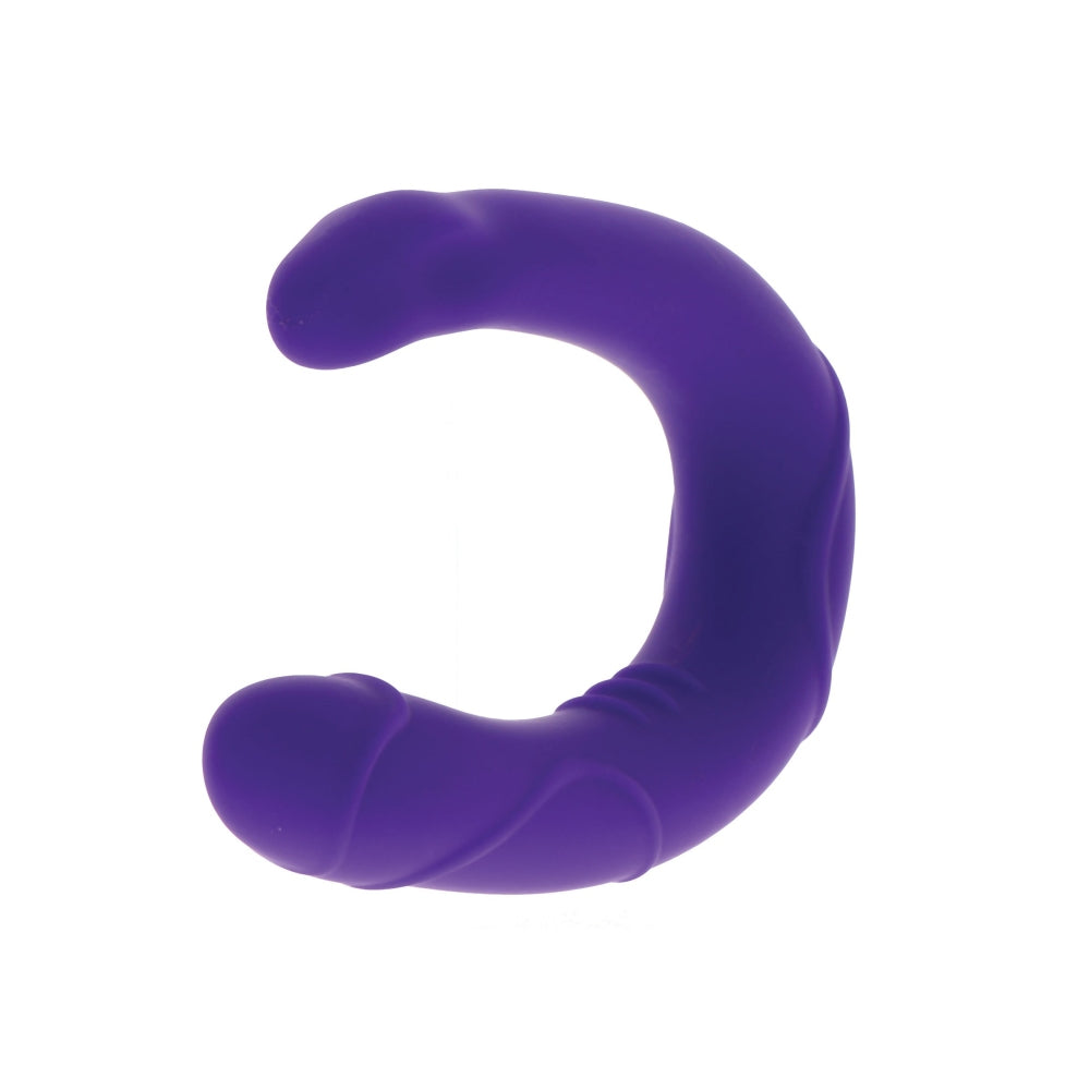 Dildo Dublu Mini ToyJoy Get Real Vogue - Mov, 30 cm - design in forma de U pentru dubla penetrare - dimensiuni compacte perfect pentru incepatori