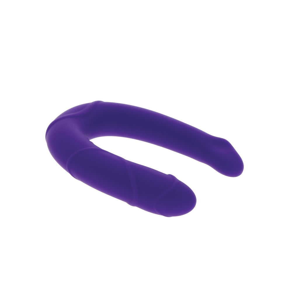 Dildo Dublu Mini ToyJoy Get Real Vogue - Mov, 30 cm - design in forma de U pentru dubla penetrare - dimensiuni compacte perfect pentru incepatori