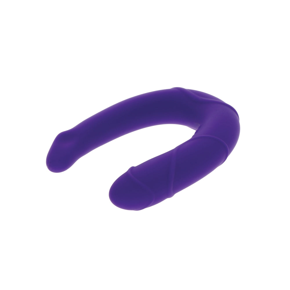 Dildo Dublu Mini ToyJoy Get Real Vogue - Mov, 30 cm - design in forma de U pentru dubla penetrare - dimensiuni compacte perfect pentru incepatori