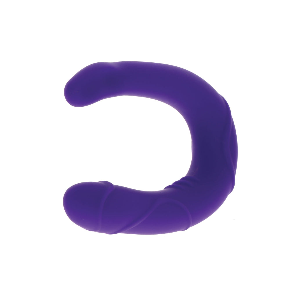 Dildo Dublu Mini ToyJoy Get Real Vogue - Mov, 30 cm - design in forma de U pentru dubla penetrare - dimensiuni compacte perfect pentru incepatori