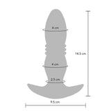 Dop Anal Thrusting ToyJoy Buttocks The Tough - 15.5 cm, Albastru - 7 Moduri Pulsatii, 3 Viteze Vibratii - Telecomanda Wireless pentru Jocuri in Cuplu