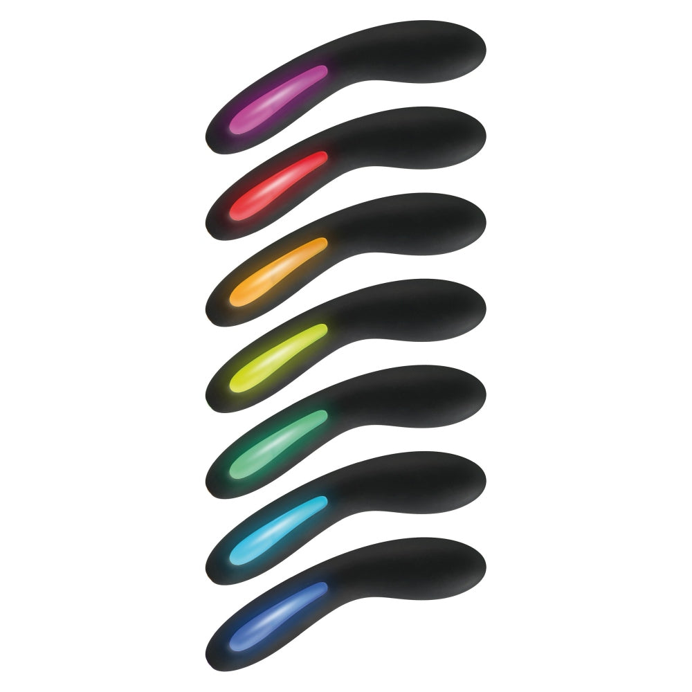 Vibrator Punctul G ToyJoy Luz - Negru, 17 cm - Varf curbat pentru stimulare precisa a punctului G, 7 Moduri Vibratii - Reincarcabil, Rezistent la Apa