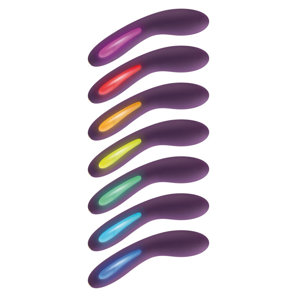 Vibrator Punctul G ToyJoy Luz - Mov, 17 cm - Varf curbat pentru stimulare precisa a punctului G, 7 Moduri Vibratii - Reincarcabil, Rezistent la Apa