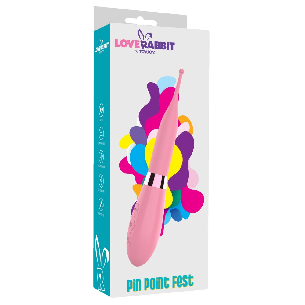 Vibrator Toyjoy Love Rabbit Roz - Stimulare dubla, ax flexibil pentru placere clitoridiana - 7 Moduri de Pulsatii, 3 Moduri Viteze - Rezistent la Stropire, Reincarcabil
