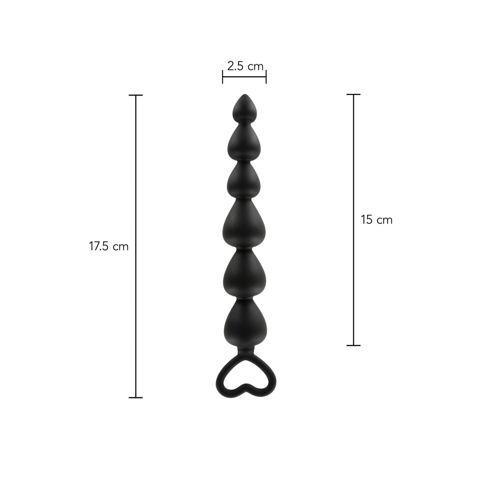 Bile anale din silicon TOYJOY Anal Play Bottom Beads cu 6 bile si bucla de retragere