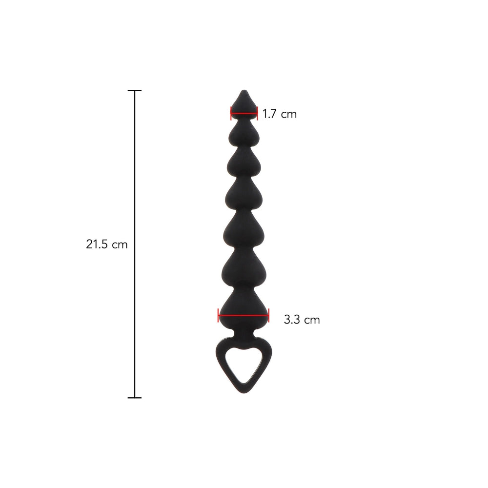Bile anale din silicon TOYJOY Anal Play Heart Beads cu 7 bile in forma de inima