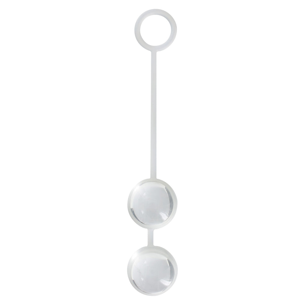 Bile Vaginale Duo Love Balls ToyJoy pentru Stimulare si Antrenament Pelvic - Design Unic si Eficient, Transparent