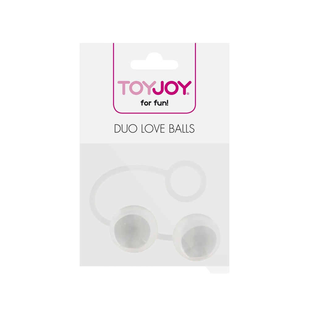Bile Vaginale Duo Love Balls ToyJoy pentru Stimulare si Antrenament Pelvic - Design Unic si Eficient, Transparent