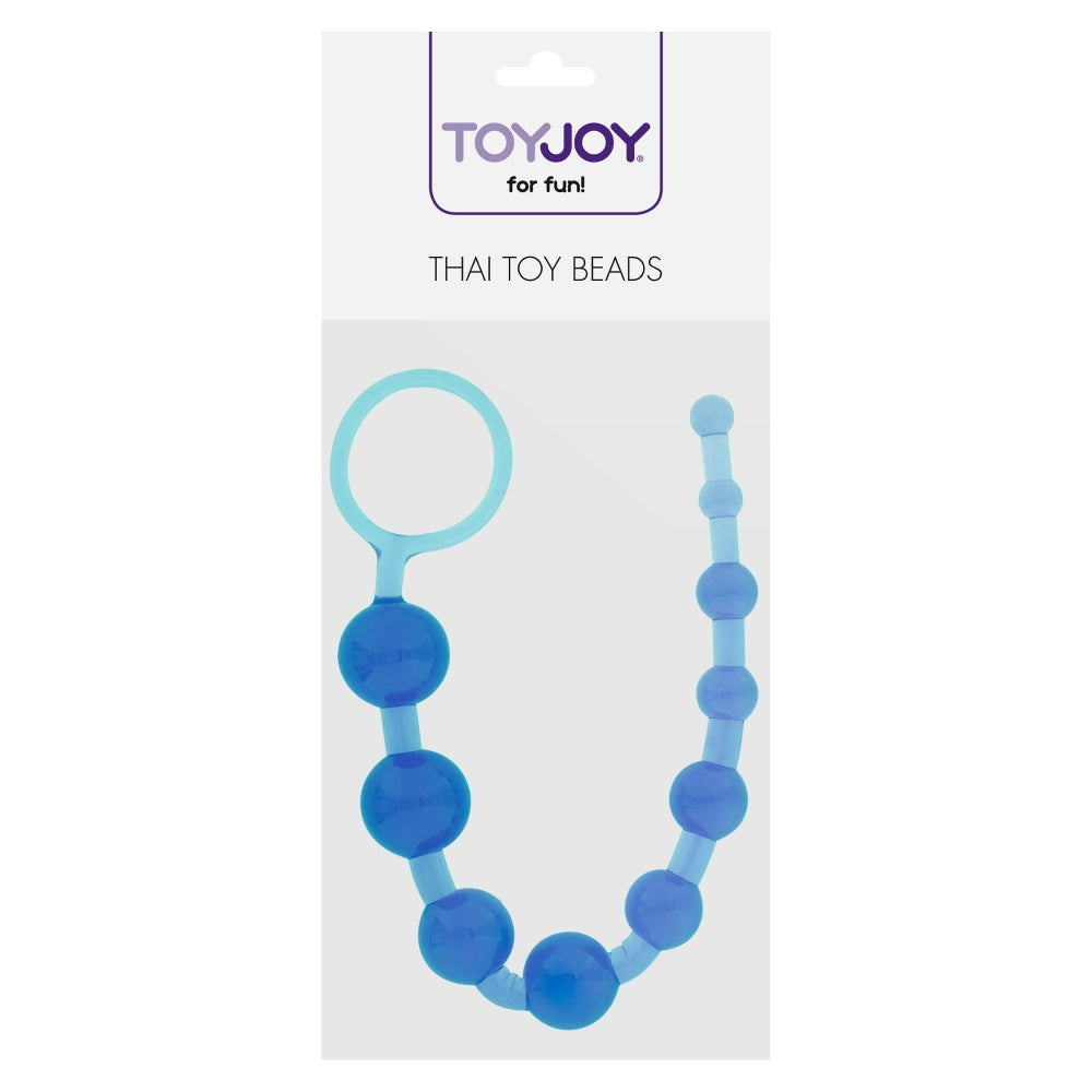 Bile anale TOYJOY Thai Toy Beads pentru stimulare progresiva si placere intensa, albastre
