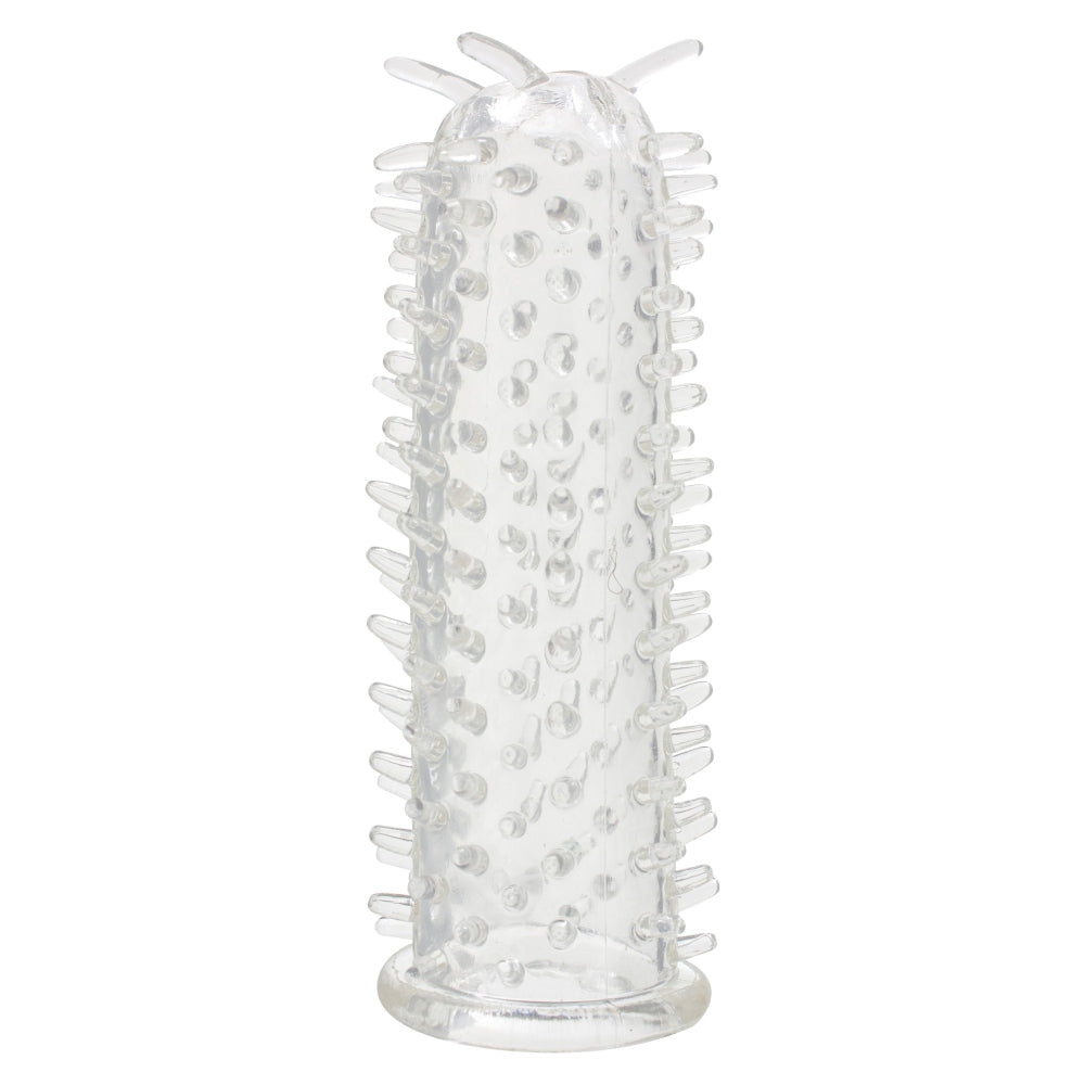 Manson pentru Penis ToyJoy Basics Transparent 11 cm - fabricat din TPR de calitate - creste placerea partenerului cu design texturat pentru stimulare interna