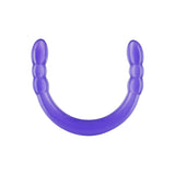 Dildo Dublu ToyJoy Double Digger - Lila, 45 cm - Capete texturate cu nervuri pentru stimulare intensa - Material PVC de inalta calitate