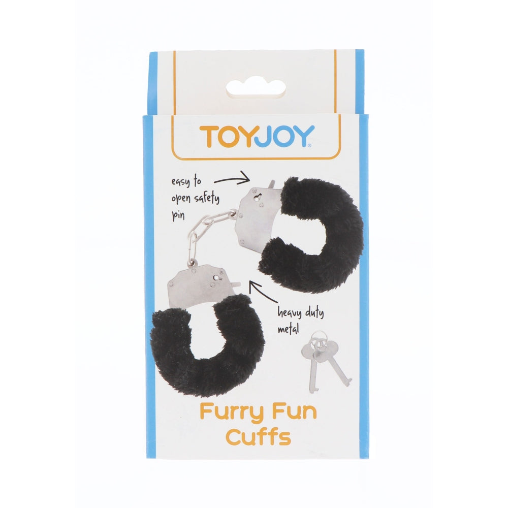 Catuse Pufoase ToyJoy din Metal - Negru - ideale pentru cadouri amuzante sau jocuri bondage usoare in cuplu
