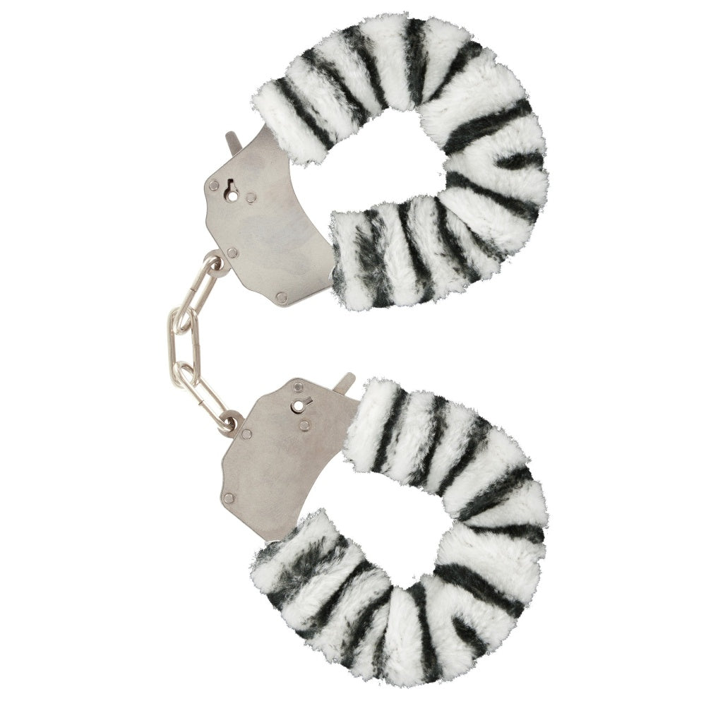 Catuse Pufoase ToyJoy din Metal - Zebra - ideale pentru cadouri amuzante sau jocuri bondage usoare in cuplu