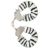 Catuse Pufoase ToyJoy din Metal - Zebra - ideale pentru cadouri amuzante sau jocuri bondage usoare in cuplu
