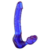 Strapless Strap-on ToyJoy Bend Over Boyfriend - Albastru, 20.5 cm - Dildo strap-on versatil pentru placere in cuplu - Design flexibil pentru confort si stimulare intensa pentru ambii parteneri