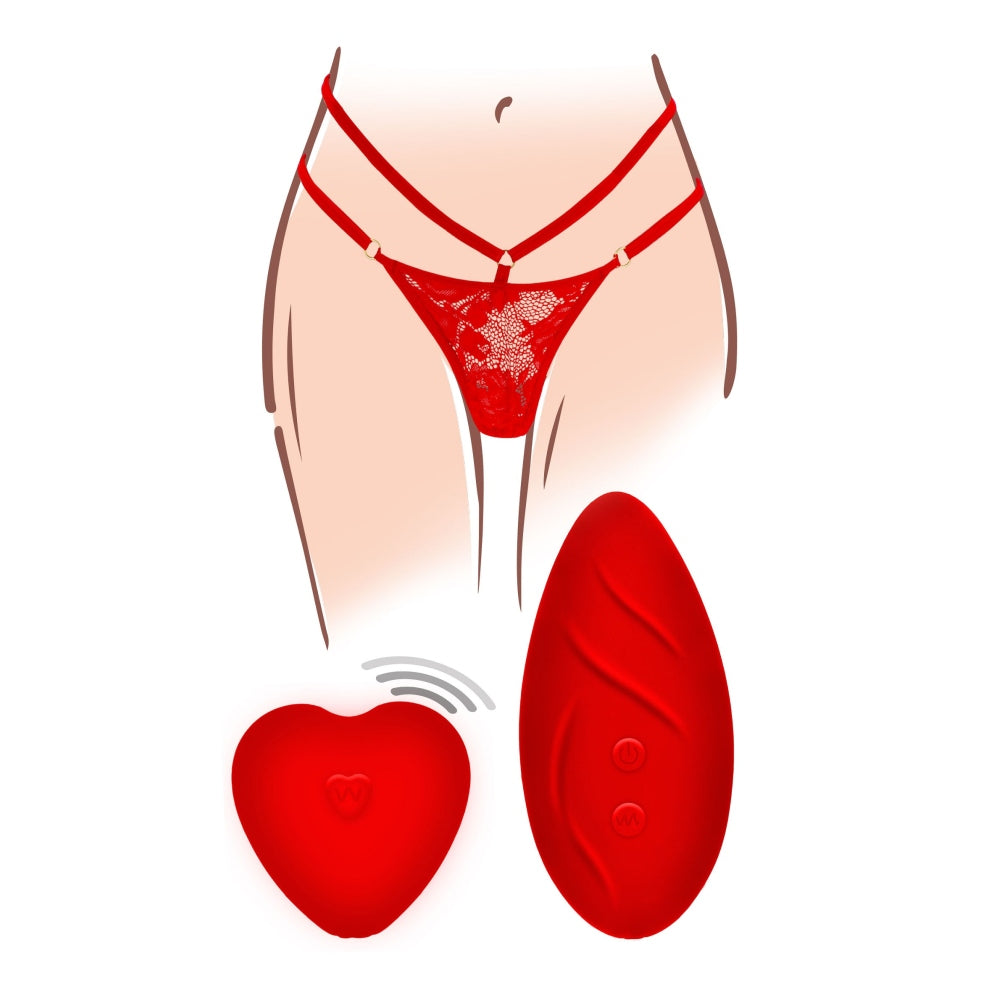 Chiloti Sexy ToyJoy cu Bullet Vibrant Rosu cu Telecomanda - Discret si Silentios - 4 Functii Pulsatii, 3 Viteze Vibratii - Telecomanda Wireless - Reincarcabil, Reizistent la Stropire