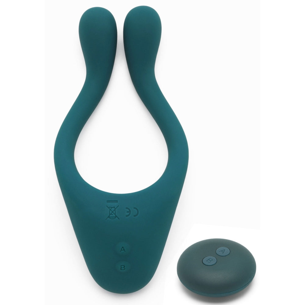 Vibrator Pentru Cupluri Multifunctional ToyJoy - Verde, 13.5 cm - Include telecomanda wireless - 10 Functii Vibratii - Reincarcabil, Rezistent la Apa