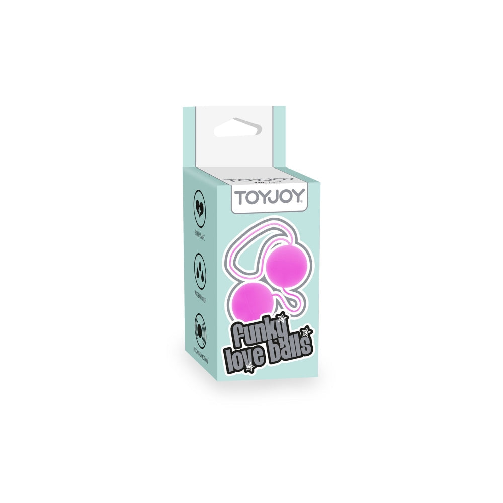Bile Vaginale Toy Joy Funky Love Balls Roz - Stimulare Punct G cu Suprafata Catifelata
