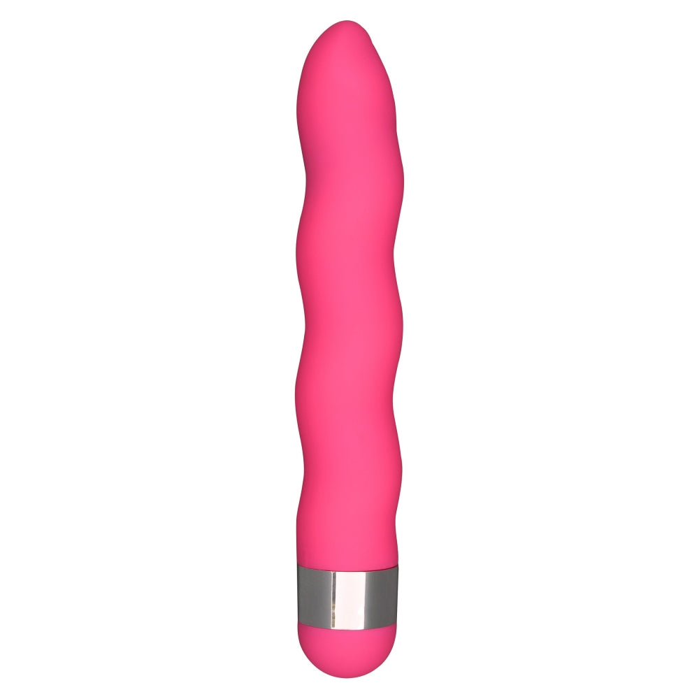 Vibrator ToyJoy Funky Wave - Roz, 18 cm - sistem de operare cu twist-cap, vibratii silentioase - design ondulat in valuri cu culori vibrante