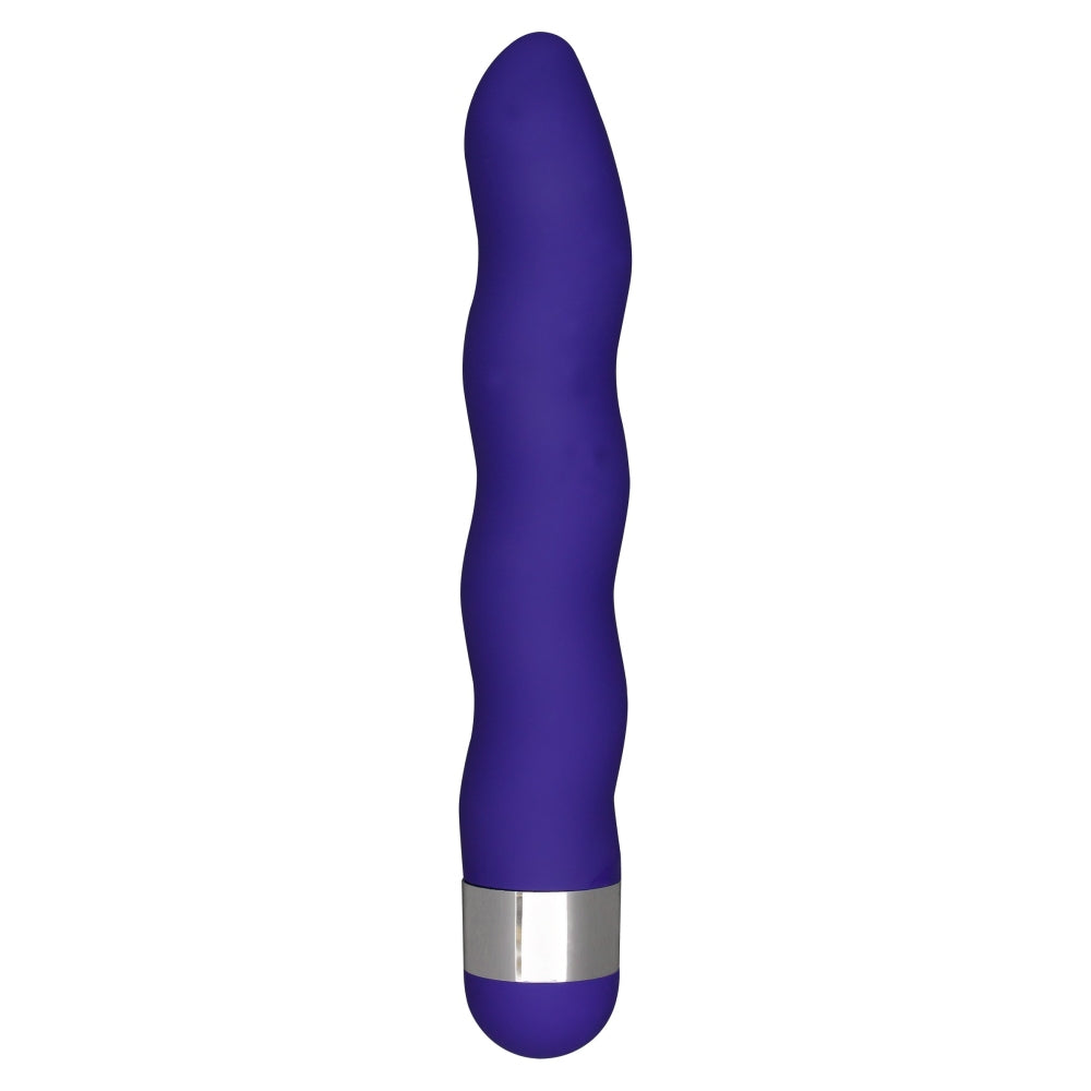 Vibrator ToyJoy Funky Wave - Mov, 18 cm - sistem de operare cu twist-cap, vibratii silentioase - design ondulat in valuri cu culori vibrante