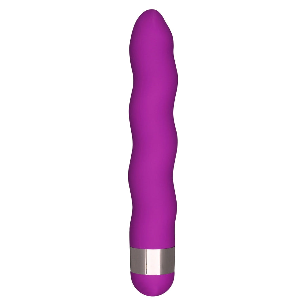 Vibrator ToyJoy Funky Wave - Violet, 18 cm - sistem de operare cu twist-cap, vibratii silentioase - design ondulat in valuri cu culori vibrante