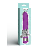 Vibrator ToyJoy Funky Wave - Violet, 18 cm - sistem de operare cu twist-cap, vibratii silentioase - design ondulat in valuri cu culori vibrante