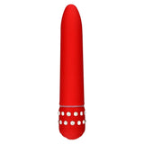Vibrator Clasic ToyJoy Diamond Superb Vibe - Rosu, 15.5 cm - operare simply cu sistem twist-cap - detalii decorative cu strasuri - dimensiuni compacte si confortabile
