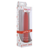 Vibrator Clasic ToyJoy Diamond Superb Vibe - Rosu, 15.5 cm - operare simply cu sistem twist-cap - detalii decorative cu strasuri - dimensiuni compacte si confortabile