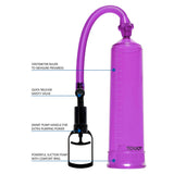 Pompa Pentru Penis ToyJoy Manpower - 23 cm, Mov - gradat in centimetri pentru a monitoriza progresul - maner ergonomic cu valva de eliberare rapida