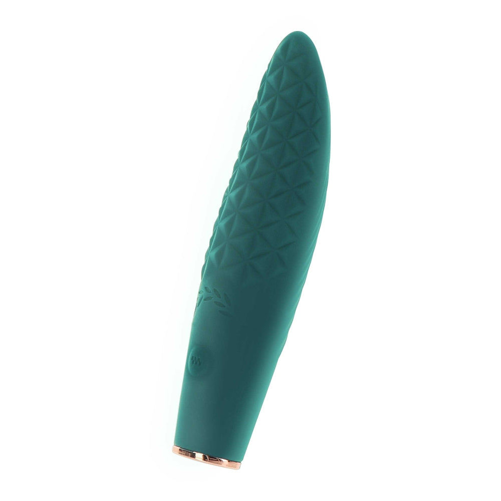 Vibrator SMART Multifunctional Texturat Alyssa, Verde, 3 Moduri Vibratii, 5 Moduri Viteze, 14 cm
