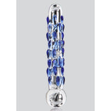 Dildo din Sticla ToyJoy Glass Worxx Diamond Dazzler - Stimulare Intensa cu Textura si Noduri Albastre, 18 cm