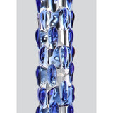 Dildo din Sticla ToyJoy Glass Worxx Diamond Dazzler - Stimulare Intensa cu Textura si Noduri Albastre, 18 cm