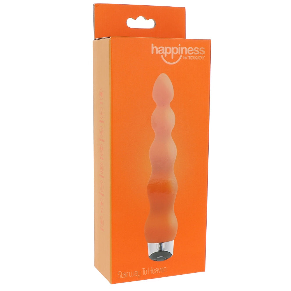 Vibrator ToyJoy Stairway to Heaven XL - Portocaliu, 18.5 cm - 7 Moduri Vibratii - design cu forma ondulata pentru stimulare precisa - realizat din silicon premium - reincarcabil, rezistent la stropire