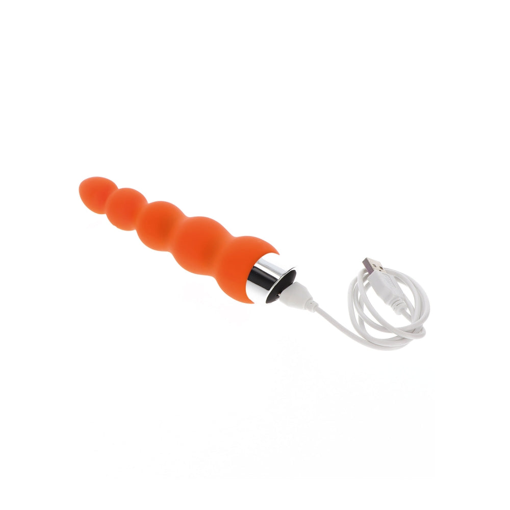 Vibrator ToyJoy Stairway to Heaven XL - Portocaliu, 18.5 cm - 7 Moduri Vibratii - design cu forma ondulata pentru stimulare precisa - realizat din silicon premium - reincarcabil, rezistent la stropire