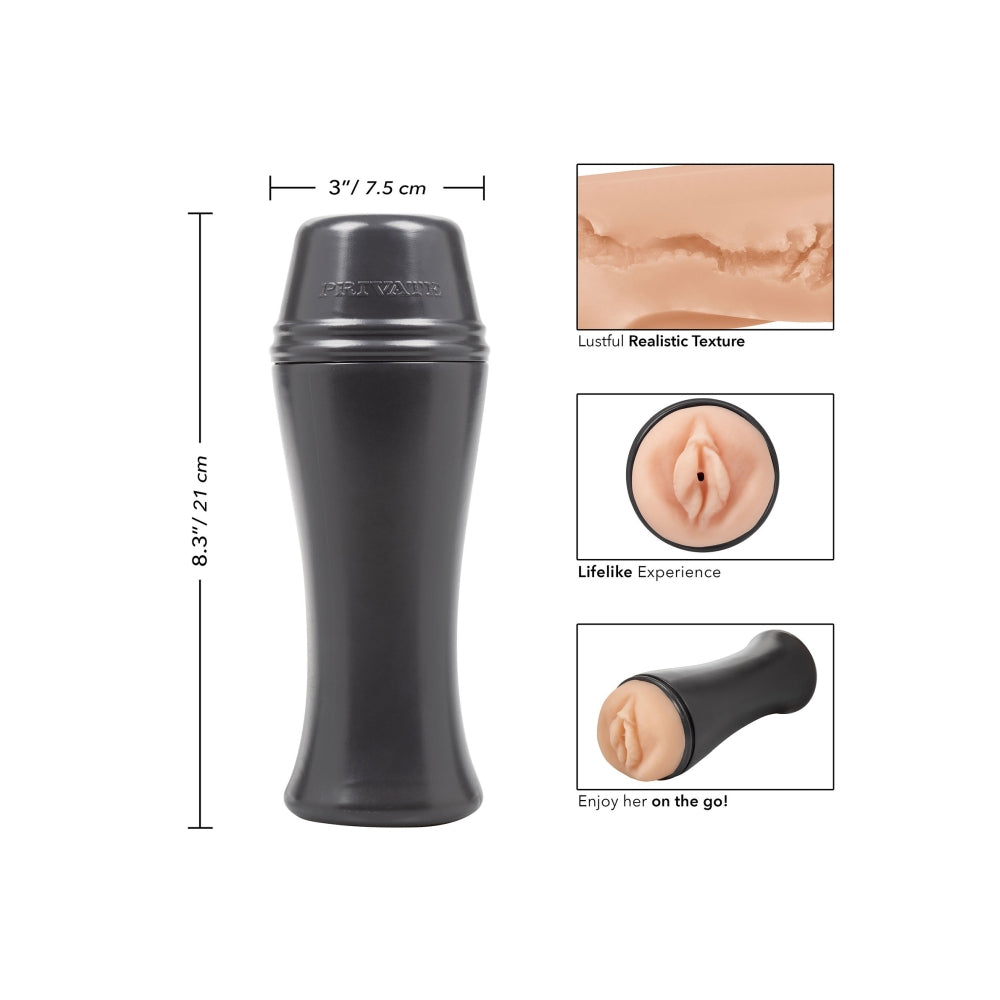 Masturbator Private To Go Horny Cougar 21 cm - compact si discret - design realist, fabricat din material de inalta calitate cu tehnologie Real Skin (TPR) - rezistent la apa