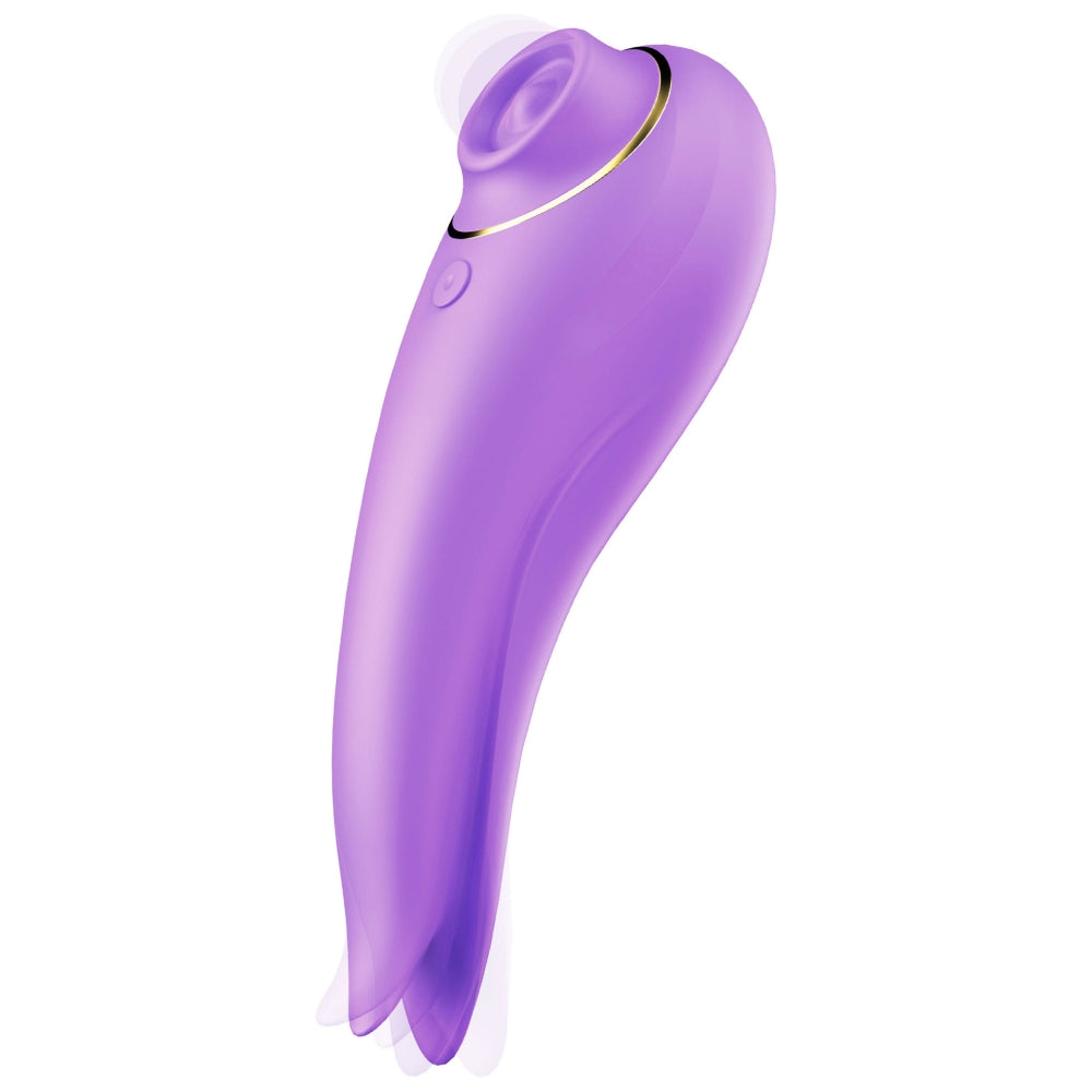 Vibrator cu Suctiune Xocoon Salsa Tap - Lila, 15 cm - 9 Moduri Vibratii, 9 Functii Pulsatii - Reincarcabil, Rezistent la Apa IPX6