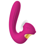 Vibrator Xocoon Celestial Love Fucsia - Stimulator dual pentru Punctul G si Clitoris cu functii de suctiune - 10 Functii de Vibratii si Pulsatii - Doua motoare puternice cu control separat - Reincarcabil, Rezistent la Apa IPX6
