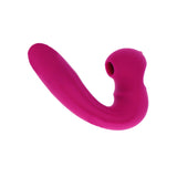 Vibrator Xocoon Celestial Love Fucsia - Stimulator dual pentru Punctul G si Clitoris cu functii de suctiune - 10 Functii de Vibratii si Pulsatii - Doua motoare puternice cu control separat - Reincarcabil, Rezistent la Apa IPX6